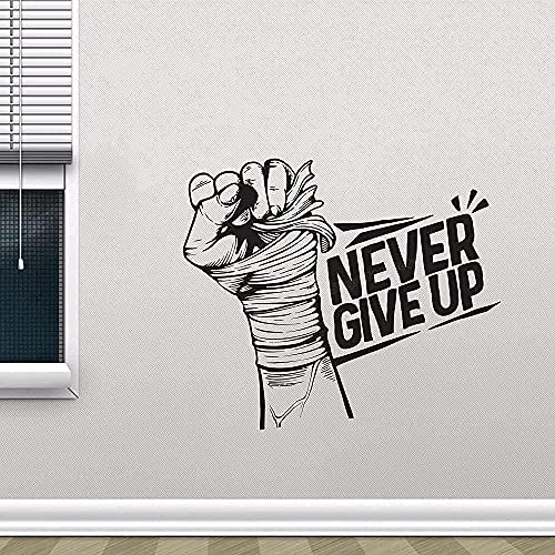Never Give Up Wand Inspirational Gym Wanddekoration Vinyl Never Give Up Satz Sport Gym Workout 76X67 Cm von SHENGWW