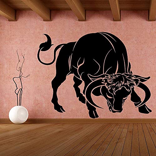 Tier Vinyl Wandkunst Aufkleber Stier Stier Wandtattoo Abnehmbare Tierfarm Moderne Wohnkunst Dekoration 76 * 57 Cm von SHENGWW