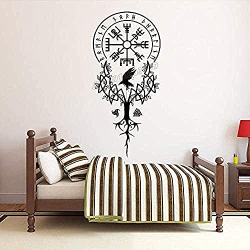 Viking Baum Wandaufkleber Viking Wandaufkleber Viking Home Wanddekorationen Abnehmbare Schlafzimmer Wohnzimmer Dekoration Tapete 89X42Cm von SHENGWW