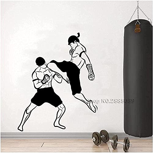 Vinyl Wandtattoo Wanddekoration Kampfsport Taekwondo Kämpfer Junge Schlafzimmer Dekoration 56Cmx69Cm von SHENGWW