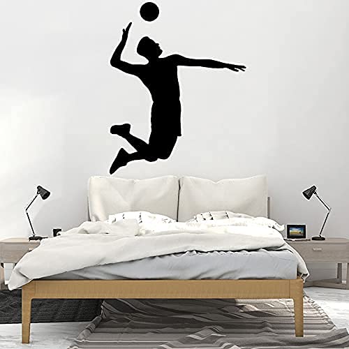 Volleyball Wandtattoo Teen Room Dekoration Sportler Vinyl Aufkleber Abnehmbare Wohnkultur Kreative Wandbild Sport Sportler 71X88Cm88 von SHENGWW