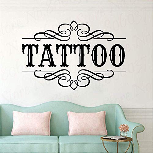 Wandaufkleber, Name Vinyl Aufkleber Tattoo Salon Logo Zeichen Logo Poster Studio Shop Fensterdekoration Wandkunst Aufkleber 52X75Cm von SHENGWW