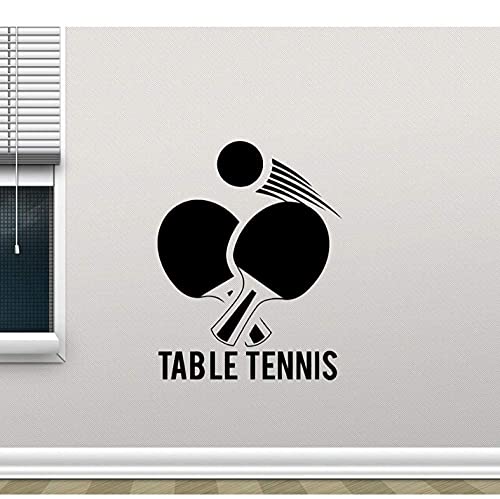 Wandaufkleber Stabile Tennis Wandaufkleber Ping Pong Sport Vinyl Aufkleber Wandbild Abnehmbare Wand Glas Dekoration Poster Auto Selbstklebende Tapete Kunst 42X54Cm von SHENGWW