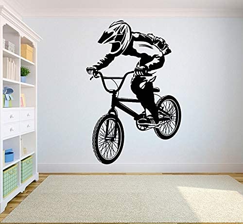 Wohnzimmer Motto Wandsticker, Wandtattoo Kunst, Mountainbike Wettbewerb, Langlauf Sportliche Jugend 57X87Cm von SHENGWW