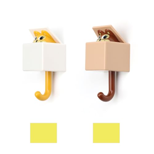 SHENGYIG 2 Stück Schlüssel Haken, Kreativ Schlüsselhaken Selbstklebend, Eichhörnchen Kleiderhaken Selbstklebend, Stanzfrei, für Küche, Schlafzimmer, Arbeitszimmer SHENGYIG 2 Stück Schlüssel Haken, Kreativ Schlüsselhaken Selbstklebend, Eichhörnchen Kleiderhaken Selbstklebend, Stanzfrei, für Küche, Schlafzimmer, Arbeitszimmer von SHENGYIG