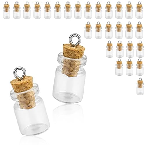 SHENGYIG 30 Stück Mini Glasflaschen mit Korken, Süß und Gut Aussehend, Leicht zu Befüllen, Ideal für Dekoration und DIY Bastelprojekte von SHENGYIG