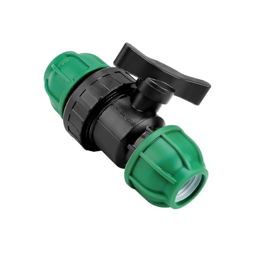 SHENGYIG PE Kugelhahn 25mm (1") - Doppelmutter Absperrhahn aus Kunststoff für Wasserleitungen, Bewässerung und Schwimmbad von SHENGYIG