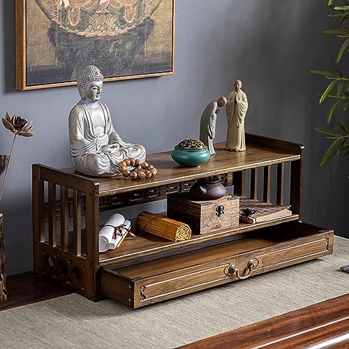 Bamboo Altar Table with Drawer Storage, Meditation Table for Prayers Divination Worship, Shrine Prayer Stand, Relax Buddhist Tea Table for Personal Spiritual Space Bamboo Altar Table with Drawer Storage, Meditation Table for Prayers Divination Worship, Shrine Prayer Stand, Relax Buddhist Tea Table for Personal Spiritual Space von SHENJIA