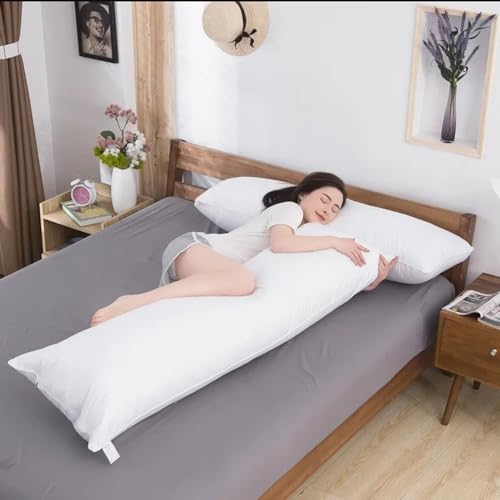 SHENJIA 60x180cm Long Dakimakura Hugging Body Pillow Inner Insert Anime Ful Body Pillow Core White Fluffy Bed Sleeping Side Sleeper Pillow,1PCS von SHENJIA