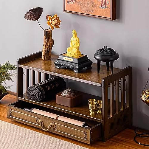 SHENJIA Bamboo Spiritual Altar Table with Drawer Storage, Meditation Table for Prayers, Divination, and Worship, Tea Table for Buddhist Practices SHENJIA Bamboo Spiritual Altar Table with Drawer Storage, Meditation Table for Prayers, Divination, and Worship, Tea Table for Buddhist Practices von SHENJIA
