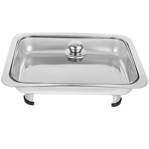 Chafing Dish Buffet-Set Chafing Food Set, Tellerwärmer, Pfanne, Tablett, Chafing-Food-Set, Stahl, Edelstahl, Servierwärmer, Pfannen, Geschirr, Tabletts, Catering-Server(Without Pattern) von SHENJMAI