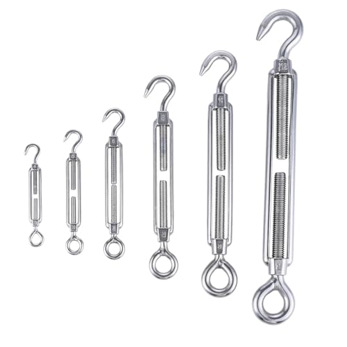 Drahtseilspanner Spannschloss Drahtspanner Spannschloss Drahtspanner M4 M5 M6 M8 M10 M12 304 Edelstahl Haken & Öse Spannschloss Drahtseil Spanner Rigging Hardware Lampe Pflanze Aufhängung(M8) von SHENJMAI