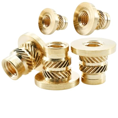 Flanschmutter Messing-Flansch-Einsatzmutter, M2, M2,5, M3, M4, M5, M6, M8(M2xL3.5xOD3.6(50Pcs)) von SHENJMAI