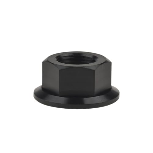 Flanschmutter Titanmutter M5/M6/M8/M10/M12/M14/M16 Flanschmutter Bolzenkappe for Motorrad Fahrrad(Black,M10 Pitch 1.5) von SHENJMAI