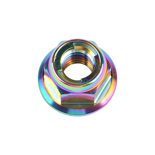 Flanschmutter Titanmutter M6 M8 M10 M12 Sicherungsflanschmuttern for Fahrradmotorräder(Rainbow,M6) von SHENJMAI