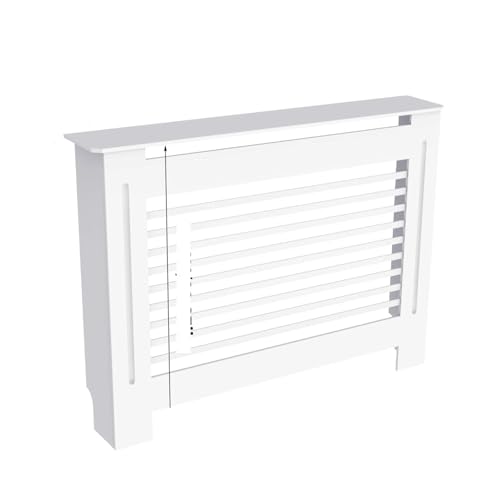 Heizkörperverkleidung Moderner vertikaler/horizontaler Schrank mit Grill und Regal. Stilvolle Sicherheitslösung for zu Hause(White Horizontal M) von SHENJMAI