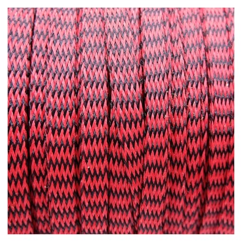 Kabelummantelung 5/10 Meter geflochtene Kabelhülse 3 mm 4 mm 6 mm 8 mm 10 mm 12 mm 14 mm PET erweiterbare Abdeckung Isolierung Nylonmantel Drahtwickelschutz(Black Red,14MM_5M) von SHENJMAI