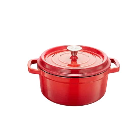 Kürbis-Schmortopf Gusseisen Emaille Antihaft-Topf Haushalt Eintopf Suppentopf Gas Induktionsherd Universal Kochgeschirr(Red 24CM) von SHENJMAI