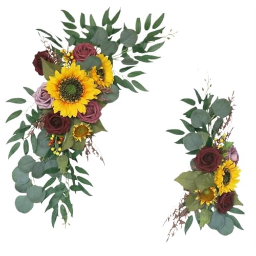 SHENJMAI Hochzeitsbogen-Blumen-Set 2 Stück/Set künstliche Blumen for Hochzeit, Willkommensschild, Hochzeitsbogen, Party, Empfang, T-Stufe, Hintergrund, Eckblumendekorationen(Color2) von SHENJMAI