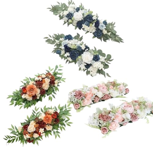 SHENJMAI Hochzeitsbogen-Blumen-Set Künstliche Bogen-Blumen-Tisch-Mittelgirlande for Wand-Hochzeitszeremonie-Schild, Blumendekoration, Blumen(Option 1 Orange) von SHENJMAI