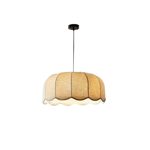 SHENJMAI Stoff Lampenschirm Stoff Pendelleuchte Vintage Esstisch Hängelampe for Wohnzimmer Schlafzimmer Restaurant Stoff Pendelleuchte Stoff Lampenschirm(D55cm,Neutral Light) von SHENJMAI
