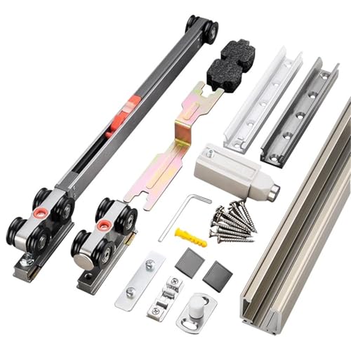 Schiebetürbeschlag Push-To-Open-Taschentürbeschläge Bidirektionales Soft-Close-Überkopf-Schiebesystem mit verdeckter Schiene for Holztüren(Glass door 2m track) von SHENJMAI