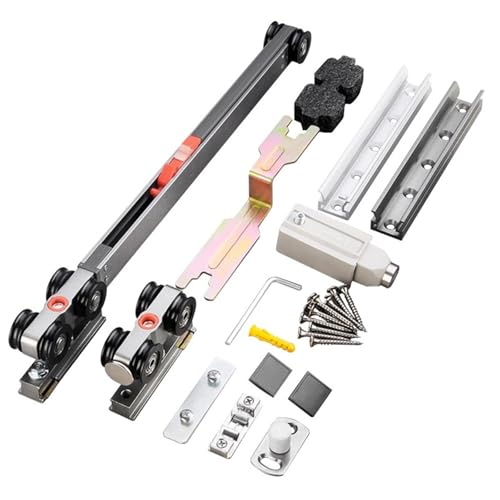 Schiebetürbeschlag Push-To-Open-Taschentürbeschläge Bidirektionales Soft-Close-Überkopf-Schiebesystem mit verdeckter Schiene for Holztüren(Glass door no track) von SHENJMAI