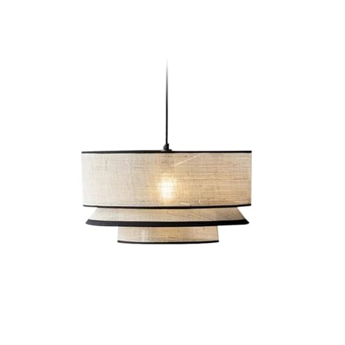 Stoff Lampenschirm Baumwollleinen Pendelleuchten Wohnzimmer Mehrstufige Restaurantlampe Schlafzimmer Büro Arbeitszimmer Langing Light Stoff Lampenschirm(Color 1,Warm light) von SHENJMAI