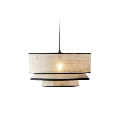 Stoff Lampenschirm Baumwollleinen Pendelleuchten Wohnzimmer Mehrstufige Restaurantlampe Schlafzimmer Büro Arbeitszimmer Langing Light Stoff Lampenschirm(Color 2,Warm light) von SHENJMAI