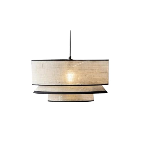 Stoff Lampenschirm Baumwollleinen Pendelleuchten Wohnzimmer Mehrstufige Restaurantlampe Schlafzimmer Büro Arbeitszimmer Langing Light Stoff Lampenschirm(Color 3,Light) von SHENJMAI