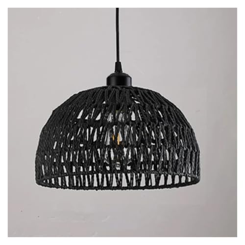 Stoff Lampenschirm Hanfseil gewebte Pendelleuchten Pastorales Restaurant Teestube Gasthaus Bar Schlafzimmer Rattan Innenbeleuchtung Lampenabdeckung Stoff Lampenschirm(Color 3,NO LIGHT BULB_22X13CM) von SHENJMAI