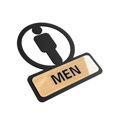 WC Türschild Toilettenschild, selbstklebend, Badezimmer-Beschilderung, Toiletten-Erinnerungsschild, Hängetafel for Unternehmen, Büro, öffentliche Tür, Wand(2) von SHENJMAI