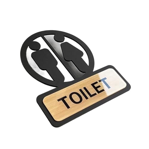 WC Türschild Toilettenschild, selbstklebend, Badezimmer-Beschilderung, Toiletten-Erinnerungsschild, Hängetafel for Unternehmen, Büro, öffentliche Tür, Wand(1) von SHENJMAI