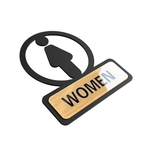 WC Türschild Toilettenschild, selbstklebend, Badezimmer-Beschilderung, Toiletten-Erinnerungsschild, Hängetafel for Unternehmen, Büro, öffentliche Tür, Wand(3) von SHENJMAI