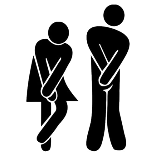 WC Türschild Toilettenschilder for Männer und Frauen, 1 Paar, selbstklebende Symbole auf der Rückseite, Toilettentürschilder, Schild, Badezimmertür, Beschilderung, Dekor for Unternehmen(Black) von SHENJMAI