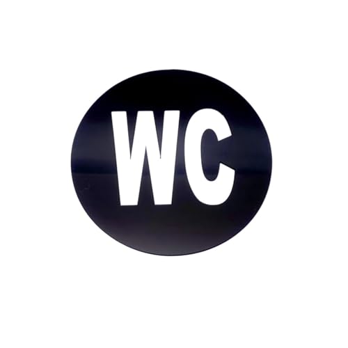 WC Türschild 1 Stück WC-Türschild, Spiegel, Wandaufkleber, selbstklebender Aufkleber for Heimdekoration, 12 x cm(Black) von SHENJMAI
