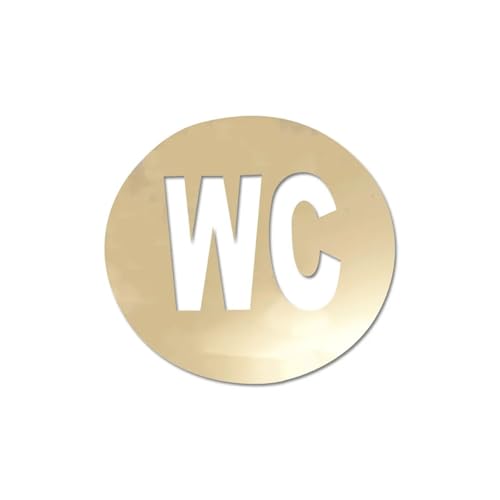 WC Türschild 1 Stück WC-Türschild, Spiegel, Wandaufkleber, selbstklebender Aufkleber for Heimdekoration, 12 x cm(Gold) von SHENJMAI