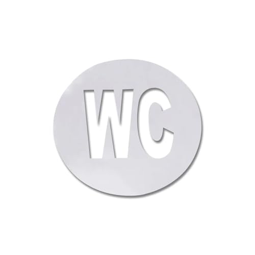 WC Türschild 1 Stück WC-Türschild, Spiegel, Wandaufkleber, selbstklebender Aufkleber for Heimdekoration, 12 x cm(Silver) von SHENJMAI