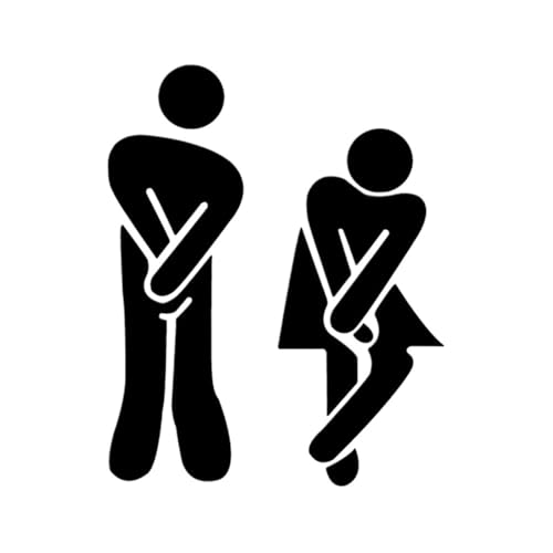 WC Türschild 2 Stück WC-Mann-Frauen-Dekor-Wandaufkleber, abnehmbares Waschraum-Poster, Spiegeloberflächenaufkleber, DIY-Toilettentür-Eingangsschild(Type B black) von SHENJMAI
