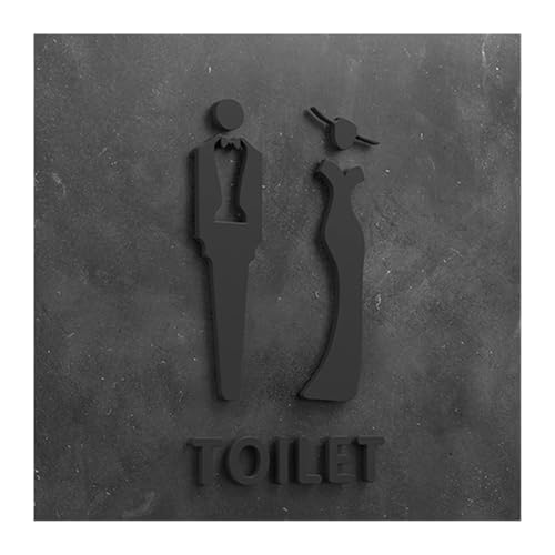 WC Türschild 3D-WC-Schild, eleganter Waschraum-Tür-Wandaufkleber, Kunst, Zuhause, Badezimmer-Dekor(Color15,25x16cm) von SHENJMAI