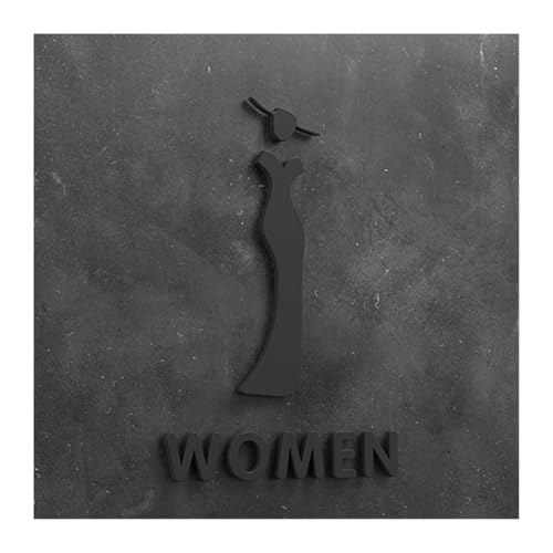 WC Türschild 3D-WC-Schild, eleganter Waschraum-Tür-Wandaufkleber, Kunst, Zuhause, Badezimmer-Dekor(Color17,25x16cm) von SHENJMAI