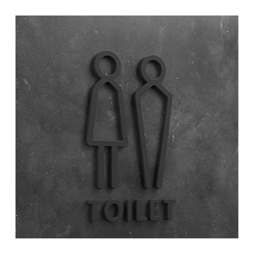 WC Türschild 3D-WC-Schild, eleganter Waschraum-Tür-Wandaufkleber, Kunst, Zuhause, Badezimmer-Dekor(Color19,25x16cm) von SHENJMAI