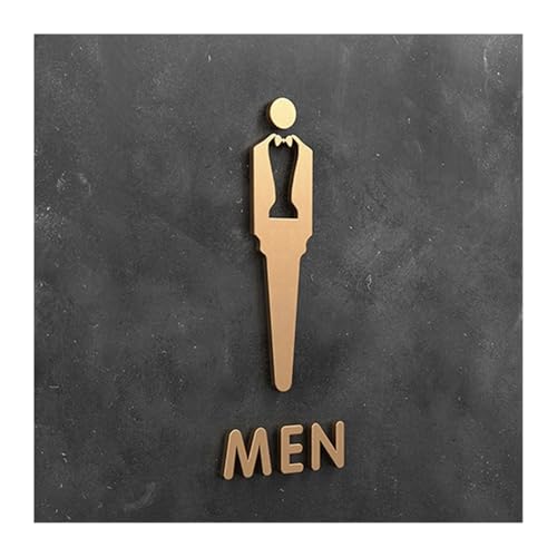 WC Türschild 3D-WC-Schild, eleganter Waschraum-Tür-Wandaufkleber, Kunst, Zuhause, Badezimmer-Dekor(Color2,18x11cm) von SHENJMAI