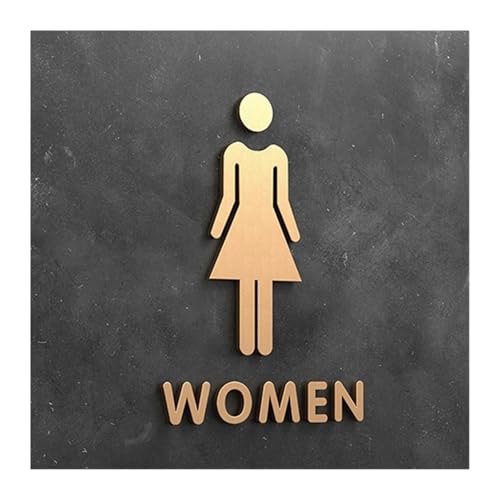 WC Türschild 3D-WC-Schild, eleganter Waschraum-Tür-Wandaufkleber, Kunst, Zuhause, Badezimmer-Dekor(Color20,18x11cm) von SHENJMAI
