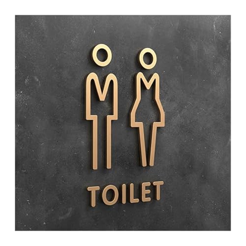 WC Türschild 3D-WC-Schild, eleganter Waschraum-Tür-Wandaufkleber, Kunst, Zuhause, Badezimmer-Dekor(Color22,18x11cm) von SHENJMAI