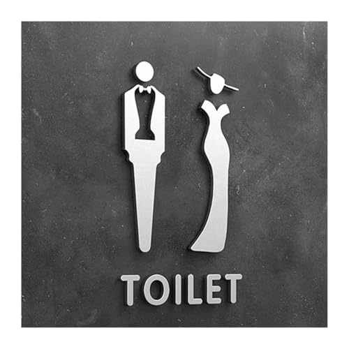 WC Türschild 3D-WC-Schild, eleganter Waschraum-Tür-Wandaufkleber, Kunst, Zuhause, Badezimmer-Dekor(Color23,25x16cm) von SHENJMAI