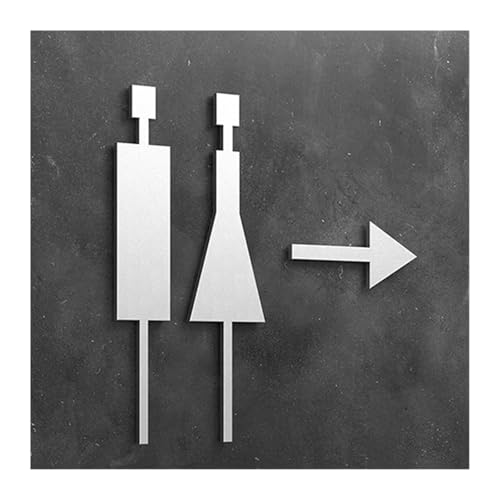 WC Türschild 3D-WC-Schild, eleganter Waschraum-Tür-Wandaufkleber, Kunst, Zuhause, Badezimmer-Dekor(Color24,18x11cm) von SHENJMAI