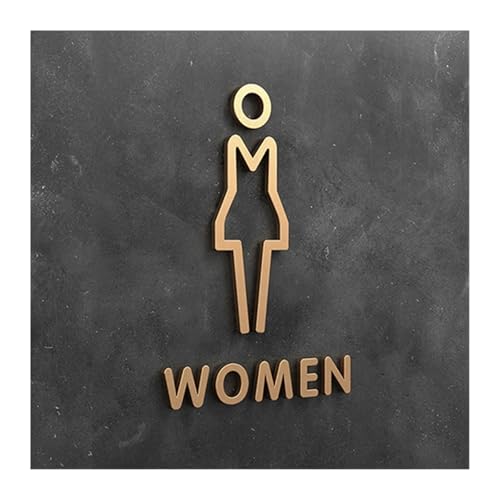 WC Türschild 3D-WC-Schild, eleganter Waschraum-Tür-Wandaufkleber, Kunst, Zuhause, Badezimmer-Dekor(Color27,18x11cm) von SHENJMAI