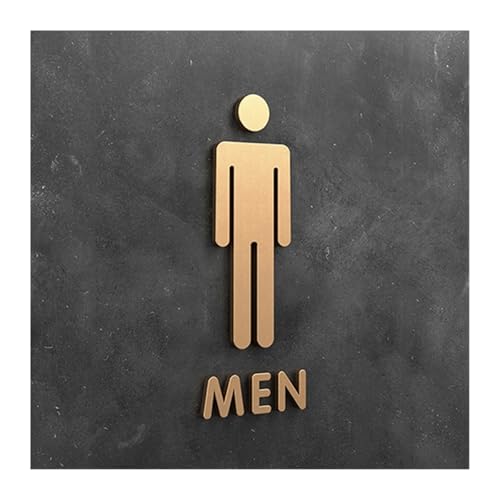 WC Türschild 3D-WC-Schild, eleganter Waschraum-Tür-Wandaufkleber, Kunst, Zuhause, Badezimmer-Dekor(Color28,25x16cm) von SHENJMAI