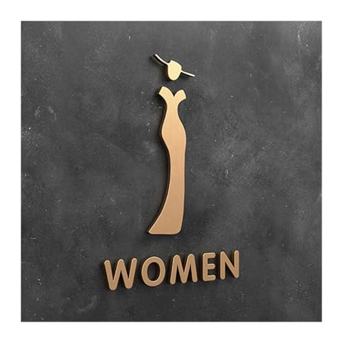 WC Türschild 3D-WC-Schild, eleganter Waschraum-Tür-Wandaufkleber, Kunst, Zuhause, Badezimmer-Dekor(Color3,18x11cm) von SHENJMAI
